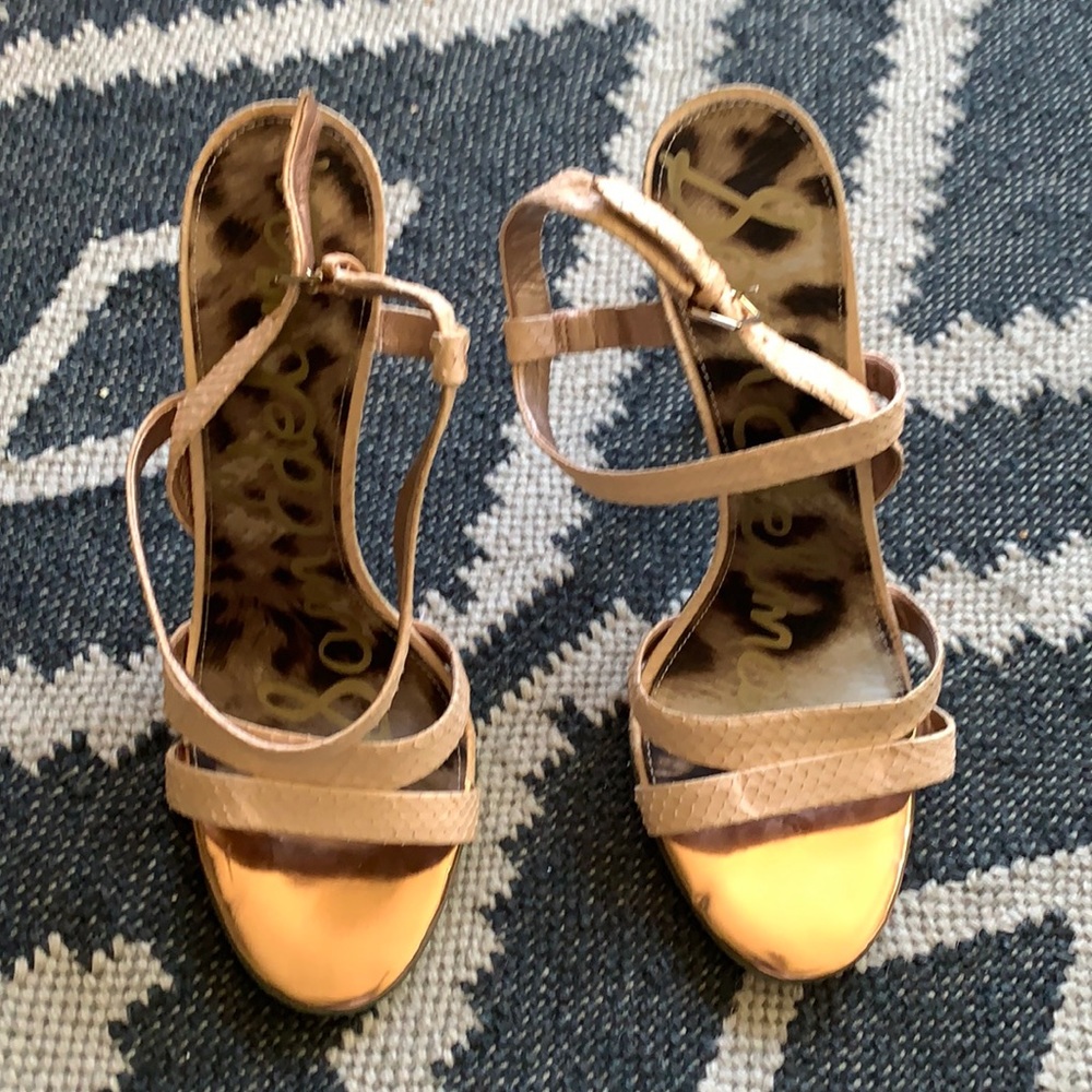 Sam Edelman snakeskin blush sandals
